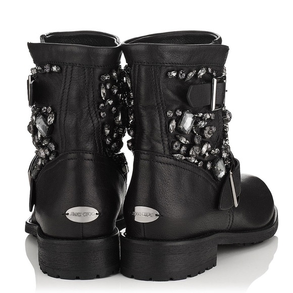 jimmy choo youth leather biker boots